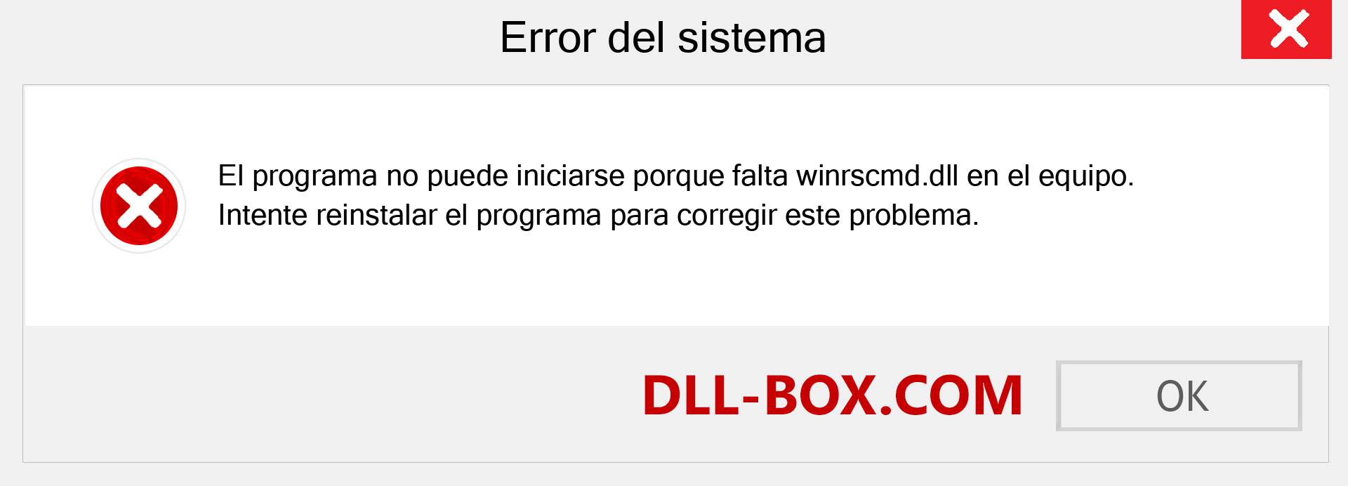 ¿Falta el archivo winrscmd.dll ?. Descargar para Windows 7, 8, 10 - Corregir winrscmd dll Missing Error en Windows, fotos, imágenes