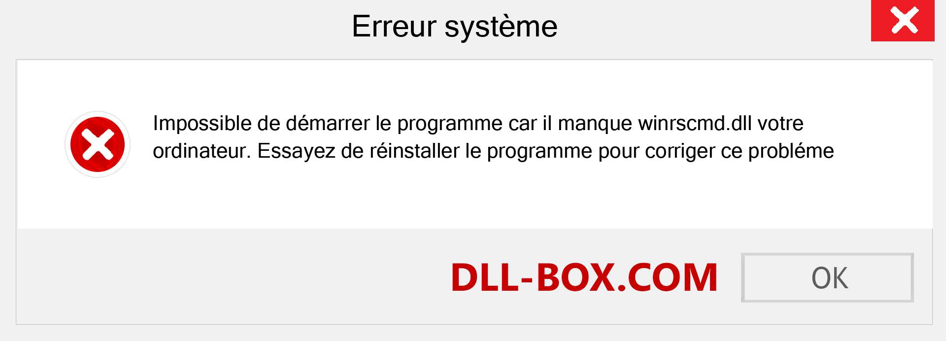 Le fichier winrscmd.dll est manquant ?. Télécharger pour Windows 7, 8, 10 - Correction de l'erreur manquante winrscmd dll sur Windows, photos, images