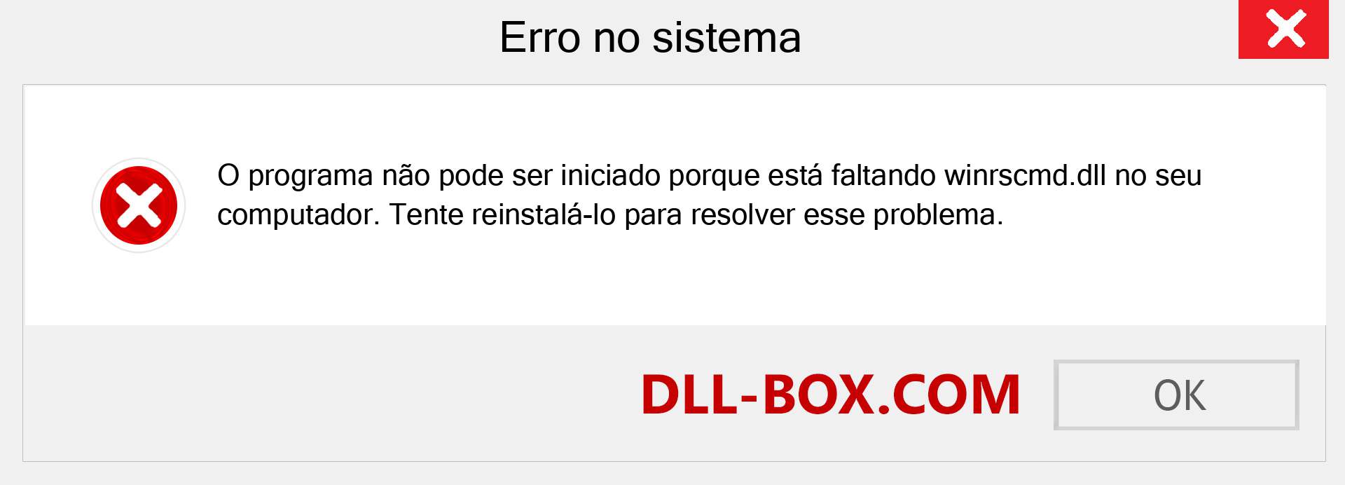 Arquivo winrscmd.dll ausente ?. Download para Windows 7, 8, 10 - Correção de erro ausente winrscmd dll no Windows, fotos, imagens